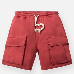 PAPER PLANES ✈️ MINERAL RED SUPER CARGO KNIT SHORTS